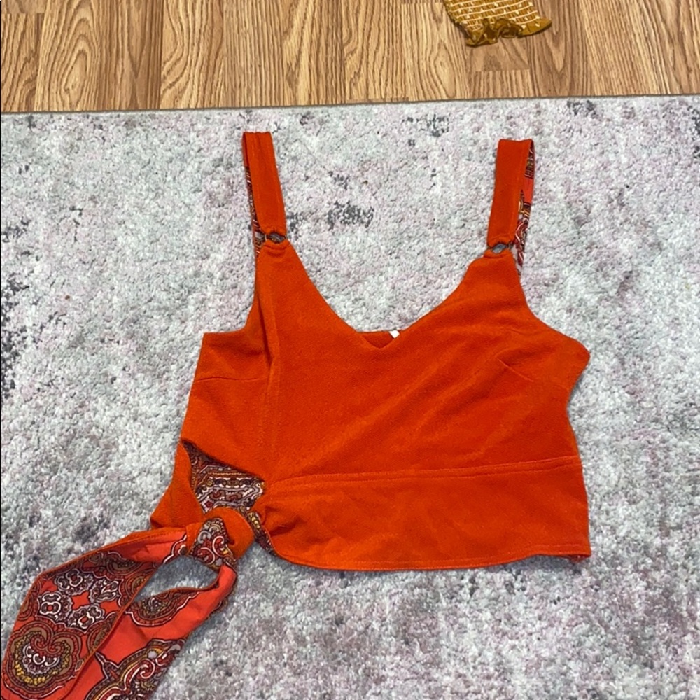 Orange Free People Tank Top